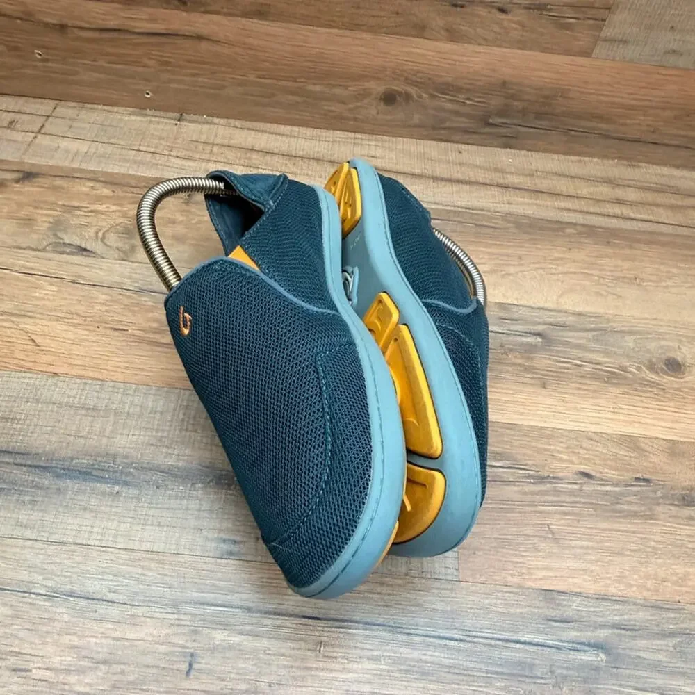 Olukai Nohea Mesh Slip On Shoes Men's 7 Gray Grey Orange